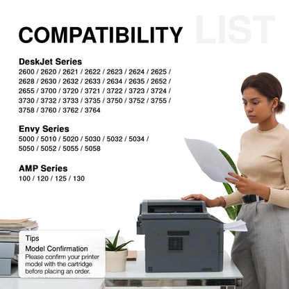 304XL ink cartridges, 304XL Black and Color Compatible for HP 304 printer cartridges, for Envy 5030 5010 5020 5032 DeskJet 3750 3760 2620 2600 3720 2630 2622 3735 3762 printers (2-pack)