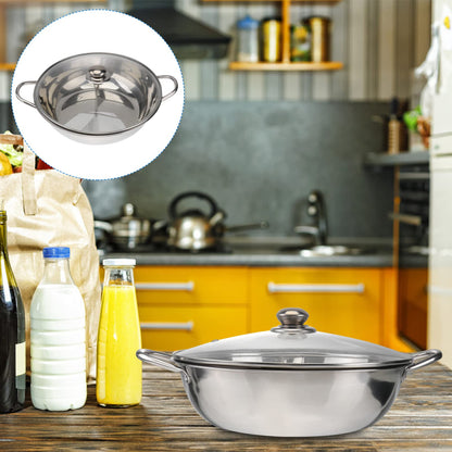 TOPBATHY Induction Wok Electric Hot Pot Induction Cooker Fondue Pot Shabu Hot Pot For Home Stainless Steel Insulated Hot Pot Electric Cooking Pots Rice Cooker Daily Use