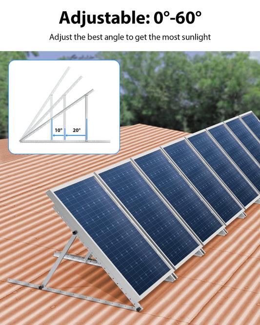4pcs Solar Panel Mounting Bracket 104cm Stouchi 41'' Balcony Solar Power PV Mounts Adjustable Angle Aluminum Alloy 100W-600W Solar Holder for Flat Roof Balcony RV Yacht Mounting Stand