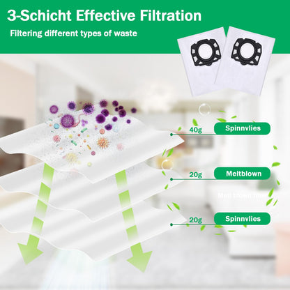 10 dust bags for Kärcher WD2 WD3 WD3.200- WD3.800 M/ KWD1 KWD2 KWD3/ SE4001/SE4002, KFI 357 bags for Kärcher WD3 (Replaces 2.863-314.0)