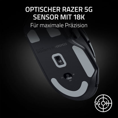 Razer Basilisk V3 X HyperSpeed - Wireless Gaming Mouse (Iconic Ergonomic Shape with 9 Customizable Controls, HyperSpeed Wireless, 5G Advanced 18K Optical Sensor, Chroma RGB) Black