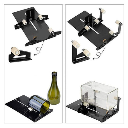 Glass bottle cutter, bottle glass cutter, glass bottle cutter cutting tool kit square round bottle cutting machine, accessory tool set, gloves.