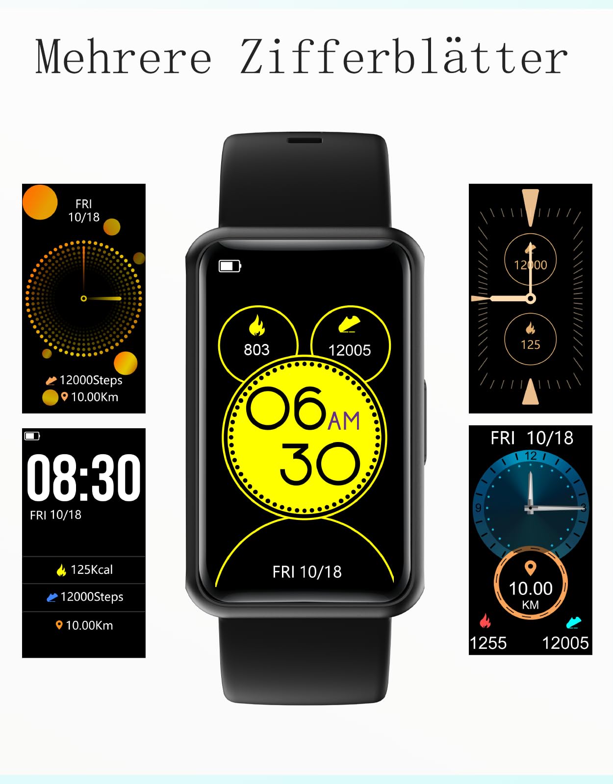 HUAKUA Pedometer Watch (No app and phone) 1.47 inch touchscreen Simple Smartwatch Fitness Tracker with Calorie Counter, Sleep Monitor, Stopwatch Waterproof IP68, Timer Fitness Watch for Walking Running