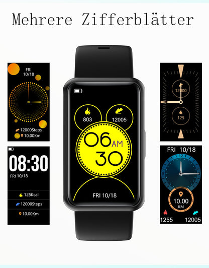 HUAKUA Pedometer Watch (No app and phone) 1.47 inch touchscreen Simple Smartwatch Fitness Tracker with Calorie Counter, Sleep Monitor, Stopwatch Waterproof IP68, Timer Fitness Watch for Walking Running