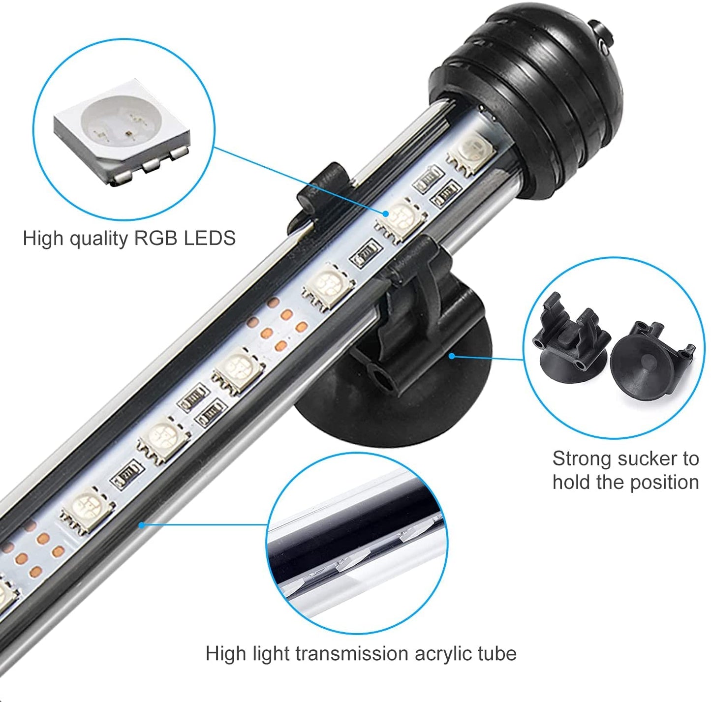 GreenSun aquarium lamp, aquarium lighting, LED aquarium light with app remote control, RGB multicolor, IP68 waterproof, for freshwater aquarium light 28cm