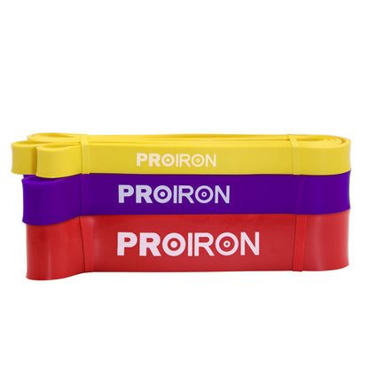 PROIRON Resistance Bands, Set for strength training, Pull Up Fitness bands, bands for strength training for Fitness/Sport/Muscle building/Pull-up/Yoga/Crossfit - A 3-piece set (Yellow+Purple+Red)