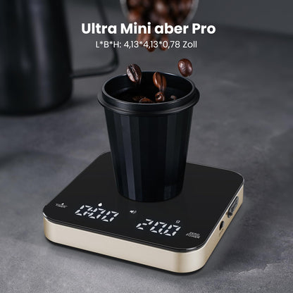 Maestri House Mini Coffee Scale with Timer, Rechargeable Espresso Scale, Precise 2kg/0.1g Scale for Espresso & Pour-Over, Portable Digital Kitchen Scale with Automatic Timing