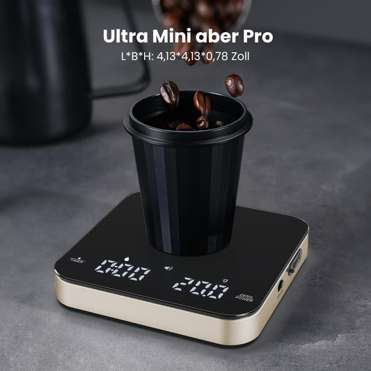 Maestri House Mini Coffee Scale with Timer, Rechargeable Espresso Scale, Precise 2kg/0.1g Scale for Espresso & Pour-Over, Portable Digital Kitchen Scale with Automatic Timing