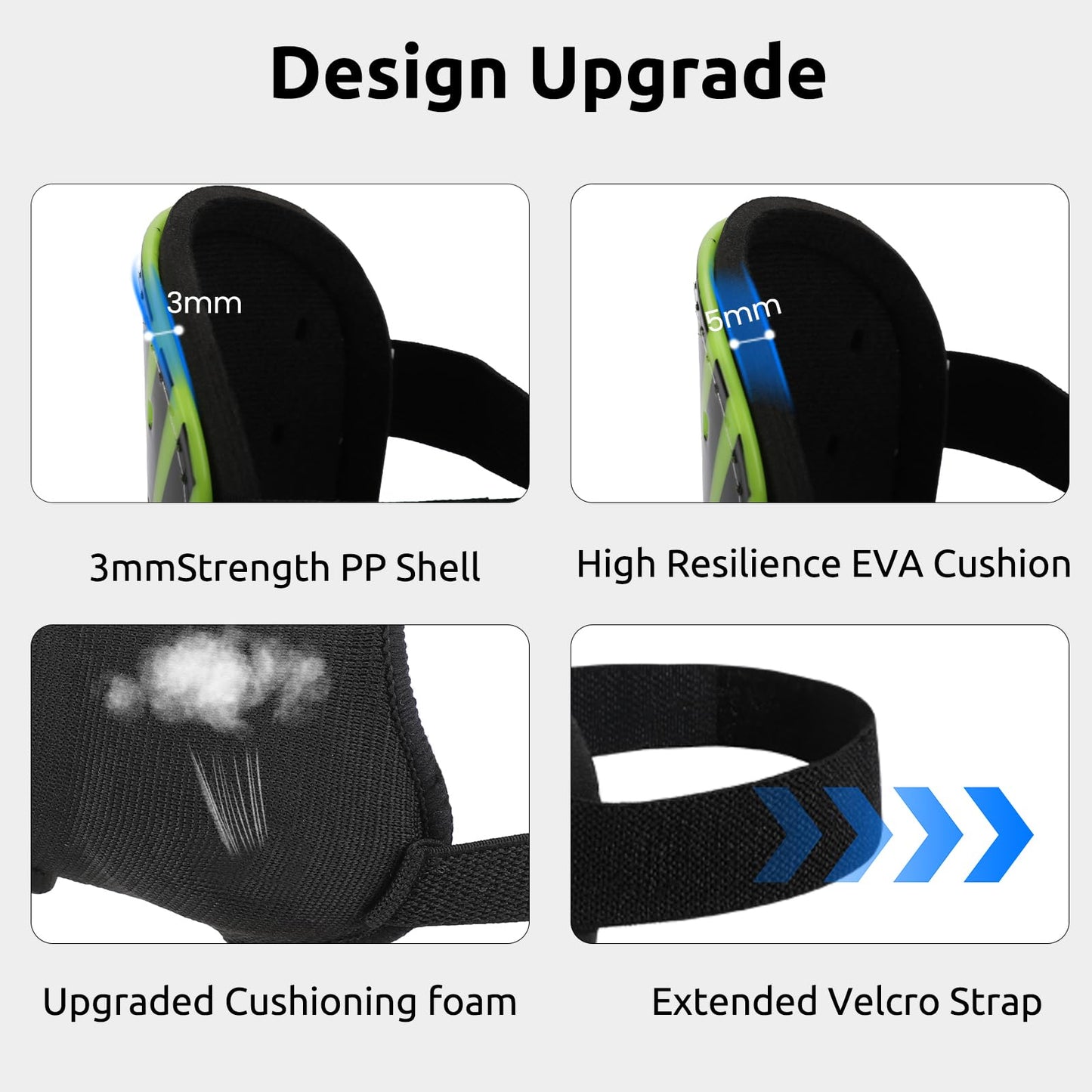 Shin guards for kids football ankle protection men - Soccer gear with adjustable velcro strap - Lightweight durable non-slip for boys girls ages 2 to 18 - Green XS