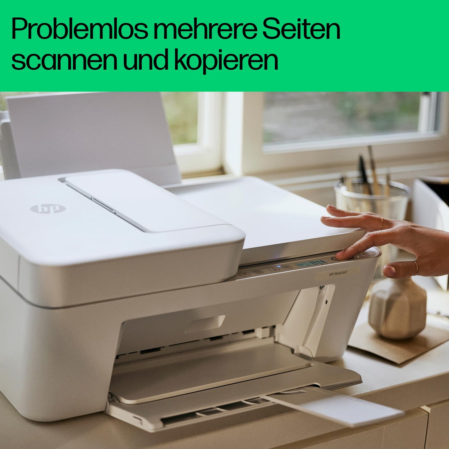 HP DeskJet 4220e All-in-One printer, 3 months free printing with HP Instant Ink included, HP+, printer, copier, scanner, mobile faxing, WiFi, automatic document feeder, White