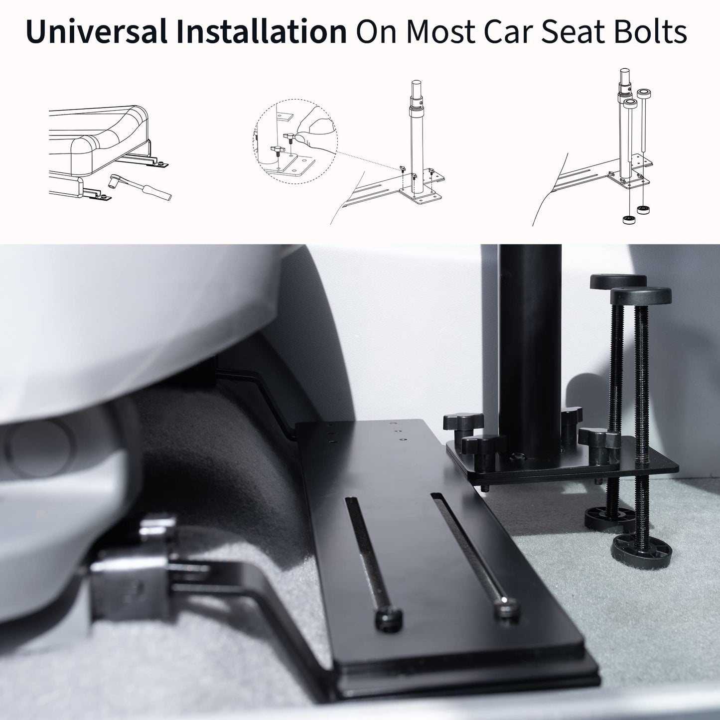 VIVO Single Laptop Car Mount, fully adjustable extension, notebook stand for trucks, vans, and SUVs, joint and height adjustment, Black, MOUNT-CAR01