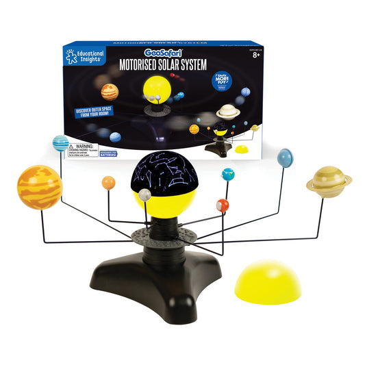 Learning Resources GeoSafari® Solar System Toy with motor & light, Ages 8+, glowing planet model, spins & projects starry sky, educational toy for kids