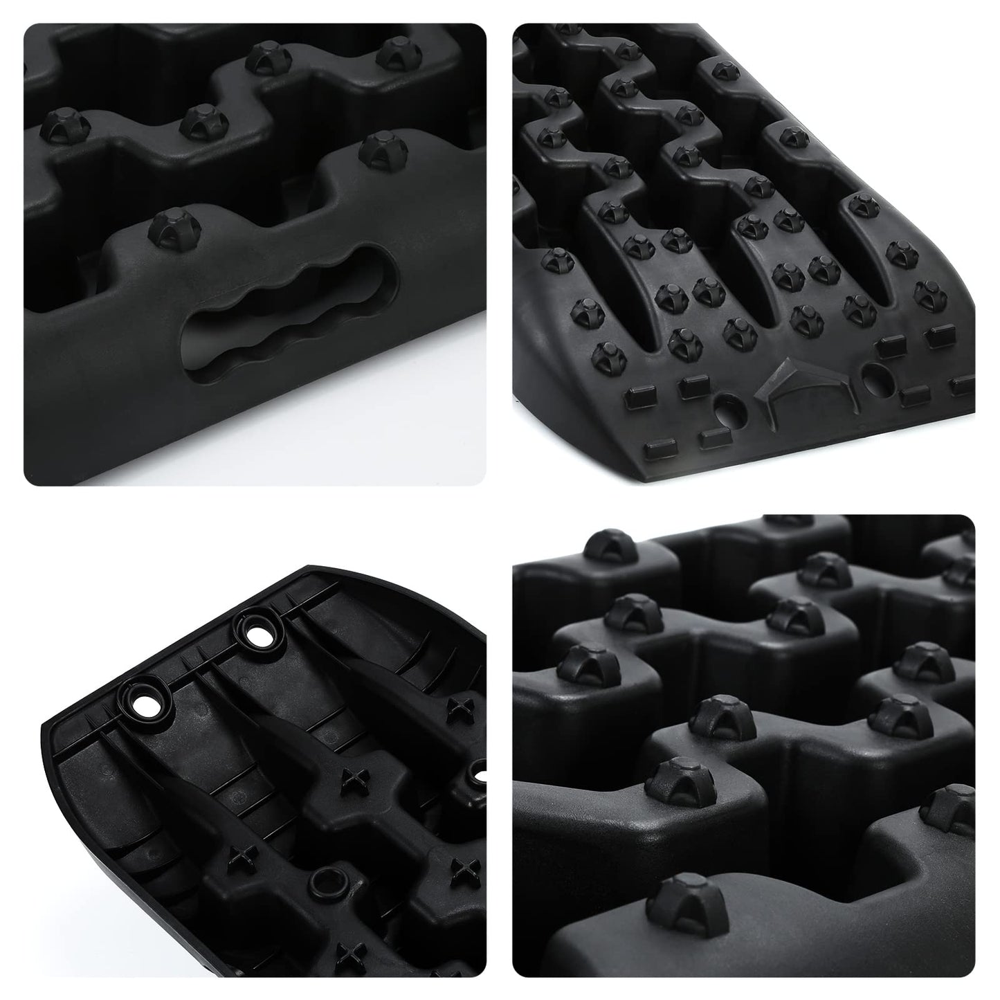 Herrselsam 2 Pieces Sand Boards Offroad Traction Mat Plastic Recovery Board Tracks with Storage Bag and Installation Tool, 10T Load for SUV RV Car Truck.