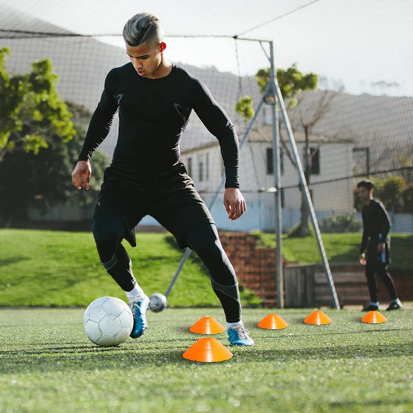 Vigevee Speed & Agility Training Set includes 1 Agility ladder, 6 adjustable hurdles, 12 cones, storage bag. Essential training equipment for all sports.