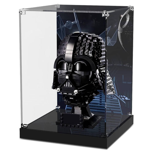 Cooldac acrylic display case compatible with Lego Darth Vader Helmet 75304 model set. Dustproof transparent clear showcase box (model not included).