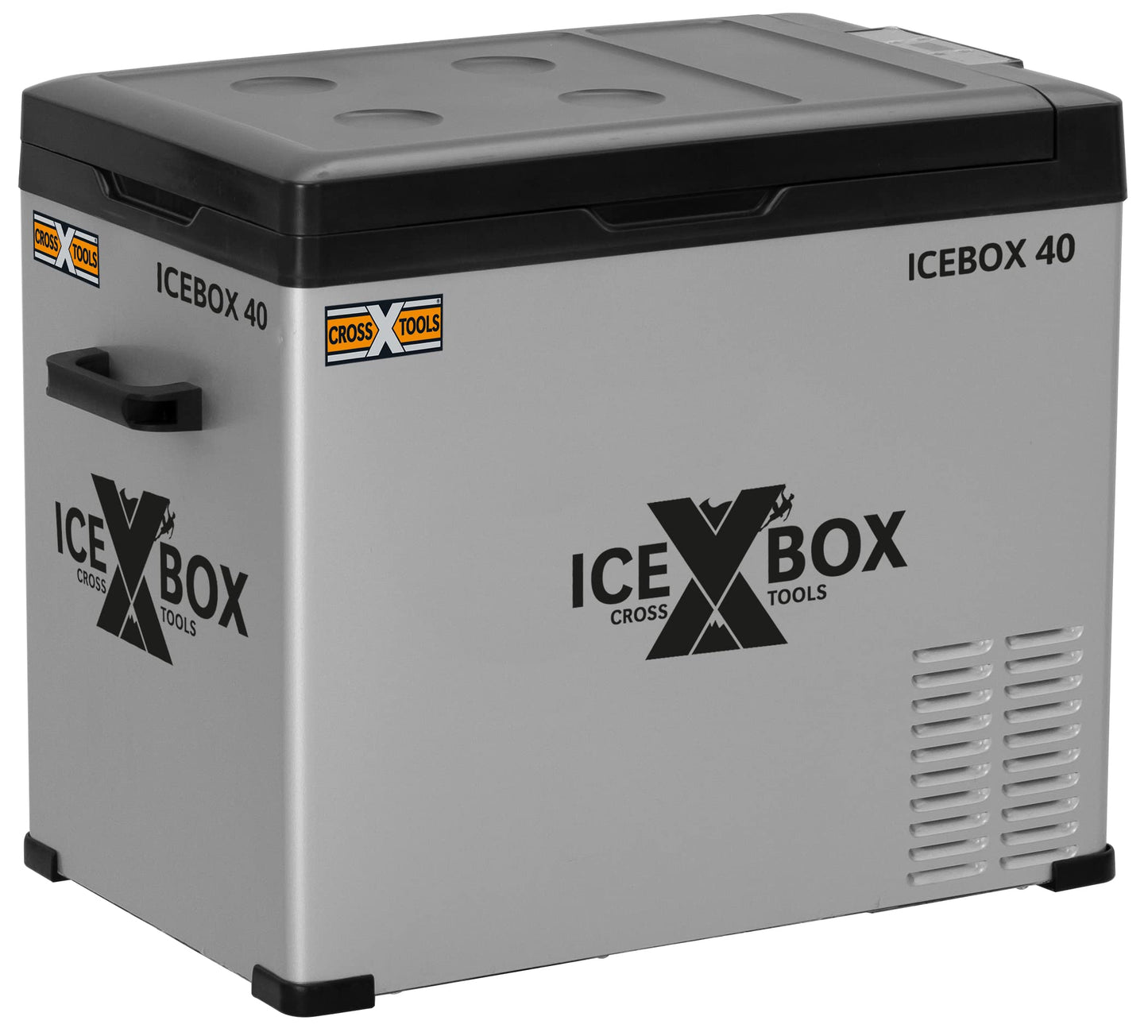 CROSS TOOLS electric compressor cooler box 37L -20°C, for camping & car, portable freezer box, fridge with app, 230V/12V/24V, ideal for boats & vans, 65x37.5x42.7cm, ICEBOX 40, 68061