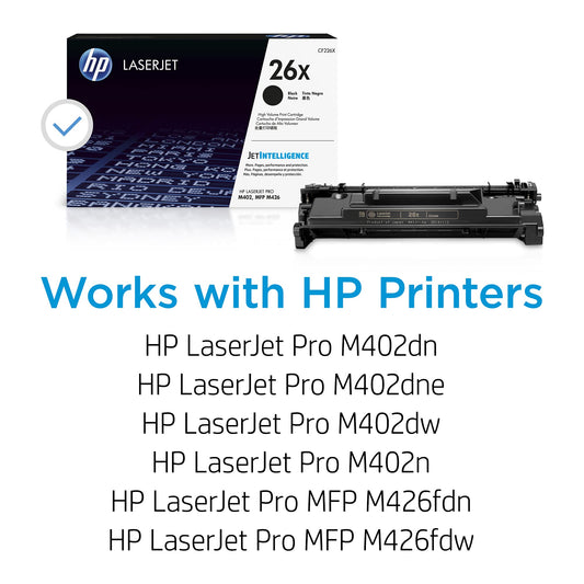 HP Toner 26X, 9000 pages, coverage 5%, for laser printer device, black
