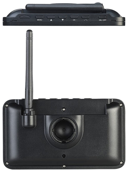 Lescars parking aid: Solar-powered front and rear camera with Full HD and 5" monitor (Solar rearview cameras with monitor, car camera, license plate set for the rear)