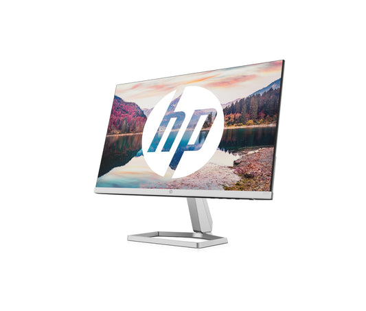HP M22f Monitor - 21.5 inch screen, Full HD IPS display, 75Hz, 5ms response time, VGA, HDMI 1.4, silver/black.