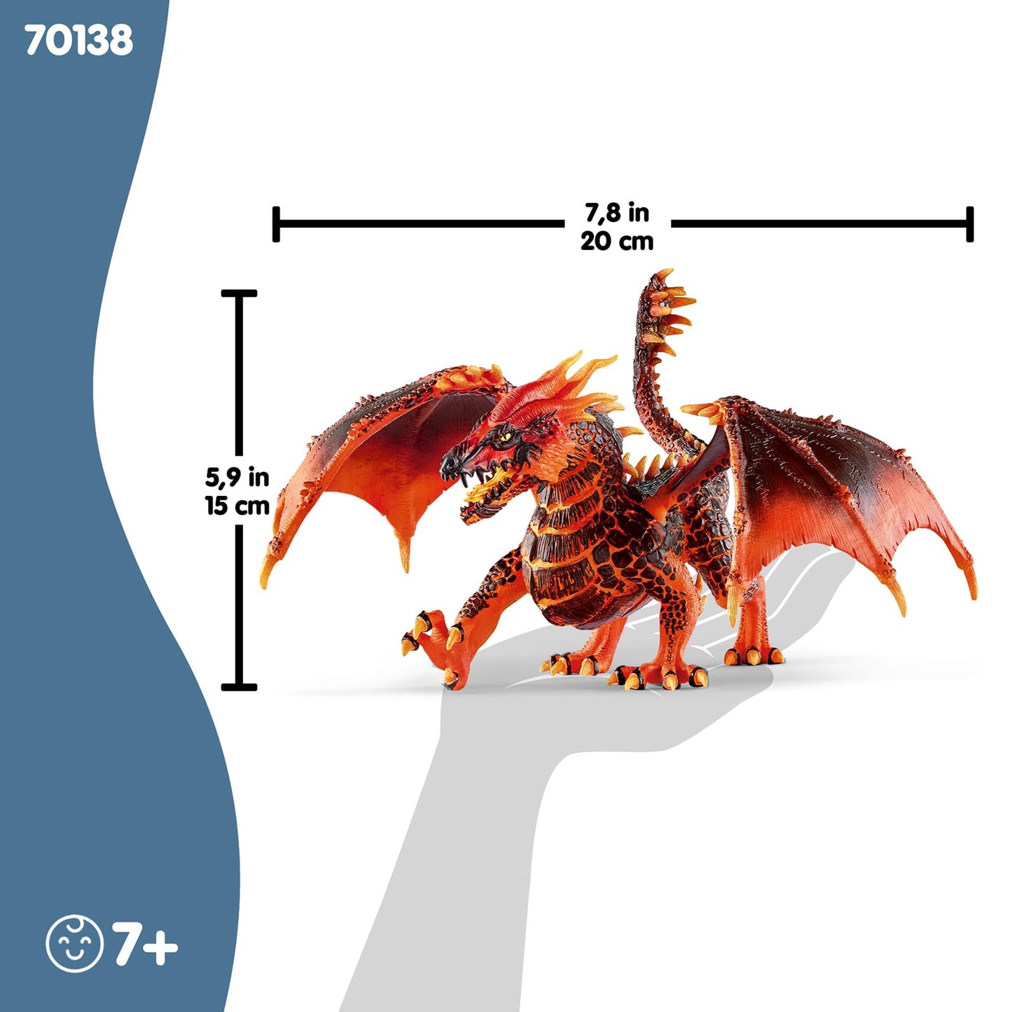 SCHLEICH ELDRADOR Creatures | Lava Dragon 70138 | ELDRADOR monster figure with moving jaw and wings | great gift for girls and boys | for ages 7 and up | 20 x 14 x 15 cm