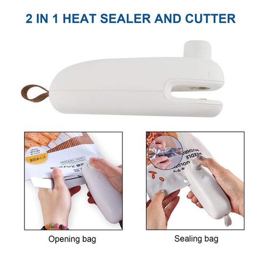 WELUV Mini foil sealer with cutter USB bag sealer High safety charging 2in1 handheld foil sealer Handy bag sealer Bags wood chips plastic bags