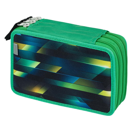 Baagl 3 Compartment Pencil Case for Boys Girls, School Pouch for Stationery, School Supplies Pencil Bag, Boys Pencil Case, Pouch for School (Football Ball)