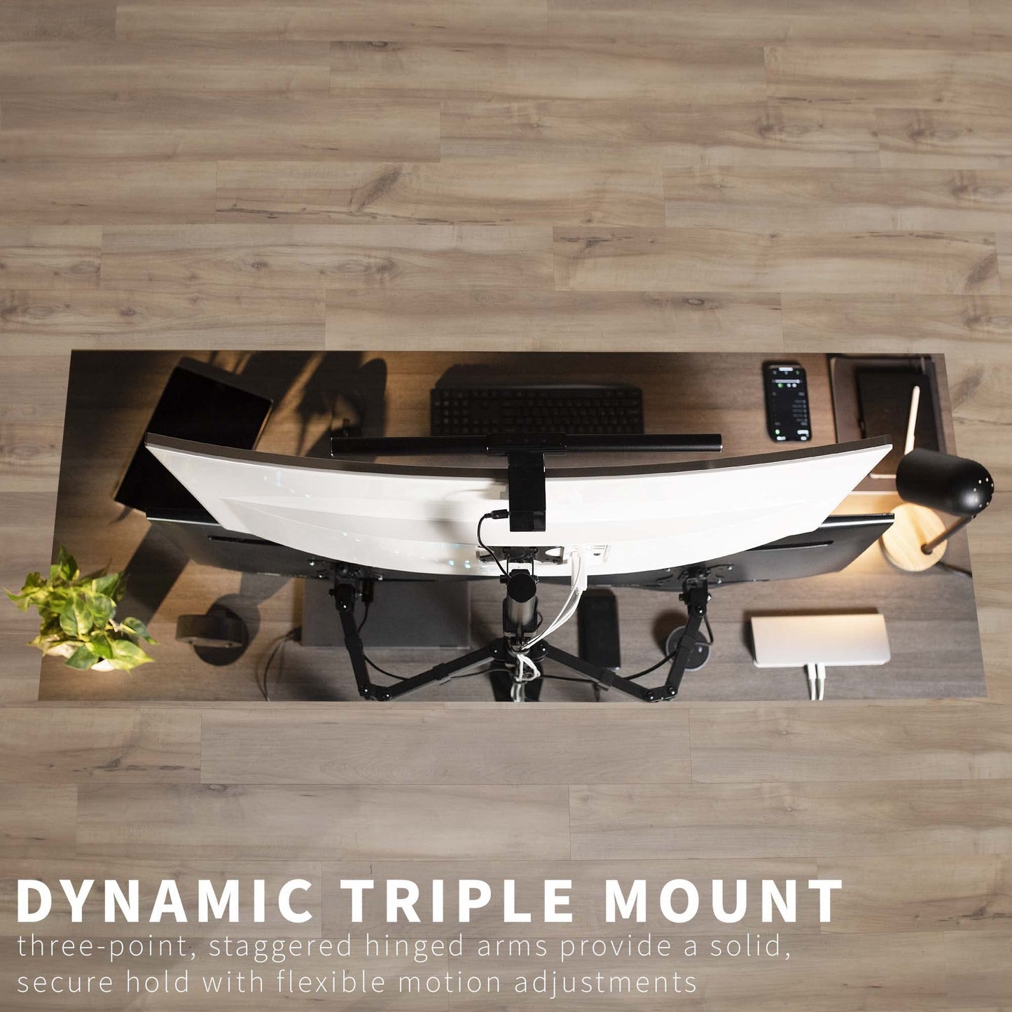 VIVO Triple LCD Monitor Desk Mount Heavy Duty Stand & fully adjustable 3 screen up to 27" (Stand-v003t)