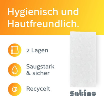 Satino by WEPA - 8,000 paper towels - 2 ply - V-fold - 24x23cm (folded: 24 x 11.5 cm) - absorbent & lint-free - made from recycled paper - paper towels for PT3, PT4.