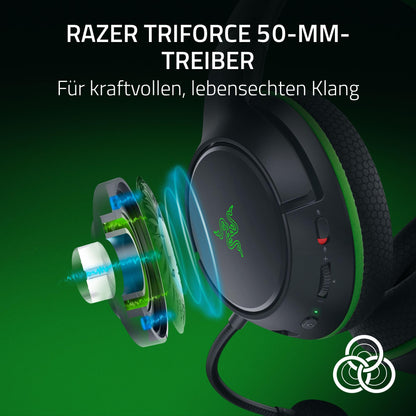 Razer Kaira HyperSpeed - Wireless multi-platform gaming headset for Xbox (HyperSpeed Wireless, Triforce 50 mm driver, HyperClear cardioid mic, FlowKnit memory foam ear cushions) Black