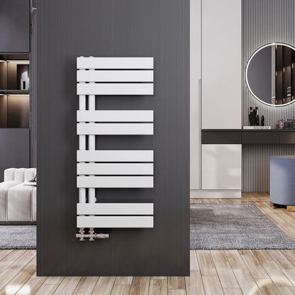 Meykoers towel radiator Flat 89x40cm Bathroom radiator Panel White Towel warmer Side connection Design radiator