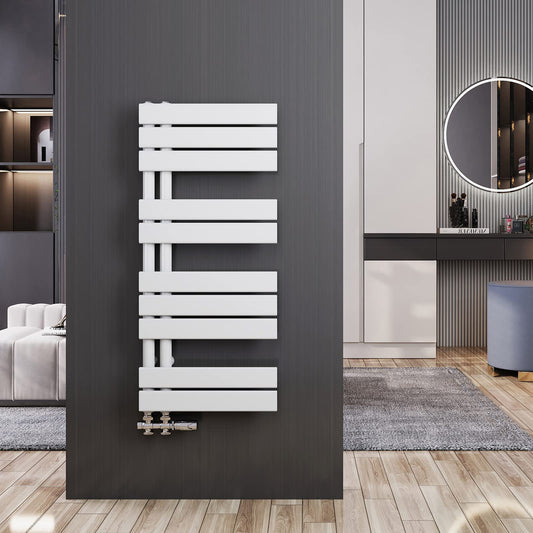 Meykoers towel radiator Flat 89x40cm Bathroom radiator Panel White Towel warmer Side connection Design radiator