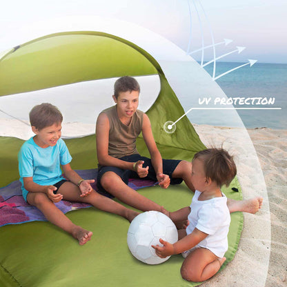 CANYON CRUISE Beach Tent Pop Up Beach Shelter Windbreak on the Beach Instant Self-Assembling Sunshade Outdoor Tent Automatic Shell with UV Protection (Green)