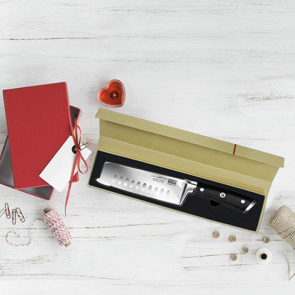 SHAN ZU Chef's Knife Nakiri Kitchen Knife Professional Knife 16.5 cm German Stainless Steel Extra Sharp Blade with Ergonomic Handle Exquisite Gift Packaging
