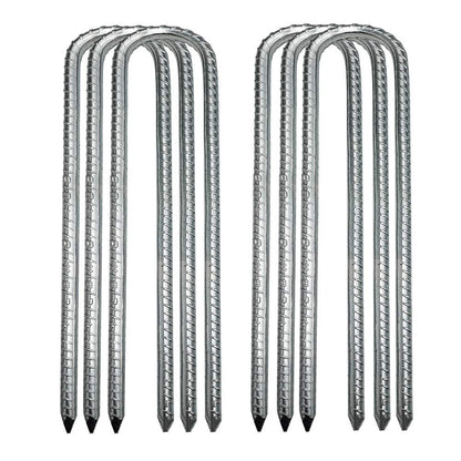 SOONPAM Ground Anchor Tent Pegs Garden Earth Anchor Galvanized Reinforcement Pegs Earth Nail Earth Spike Construction Anchor Nail Tent Stake (12-inch 6 Pack)