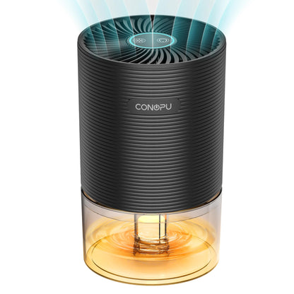 CONOPU Electric Dehumidifier, Energy-saving Room Dehumidifier with Automatic Shutdown, Small Ultra-quiet Dehumidifier for Basement, Cabinet, Bathroom, Bedroom, Office, Black, 21.3*12.8*12.8cm