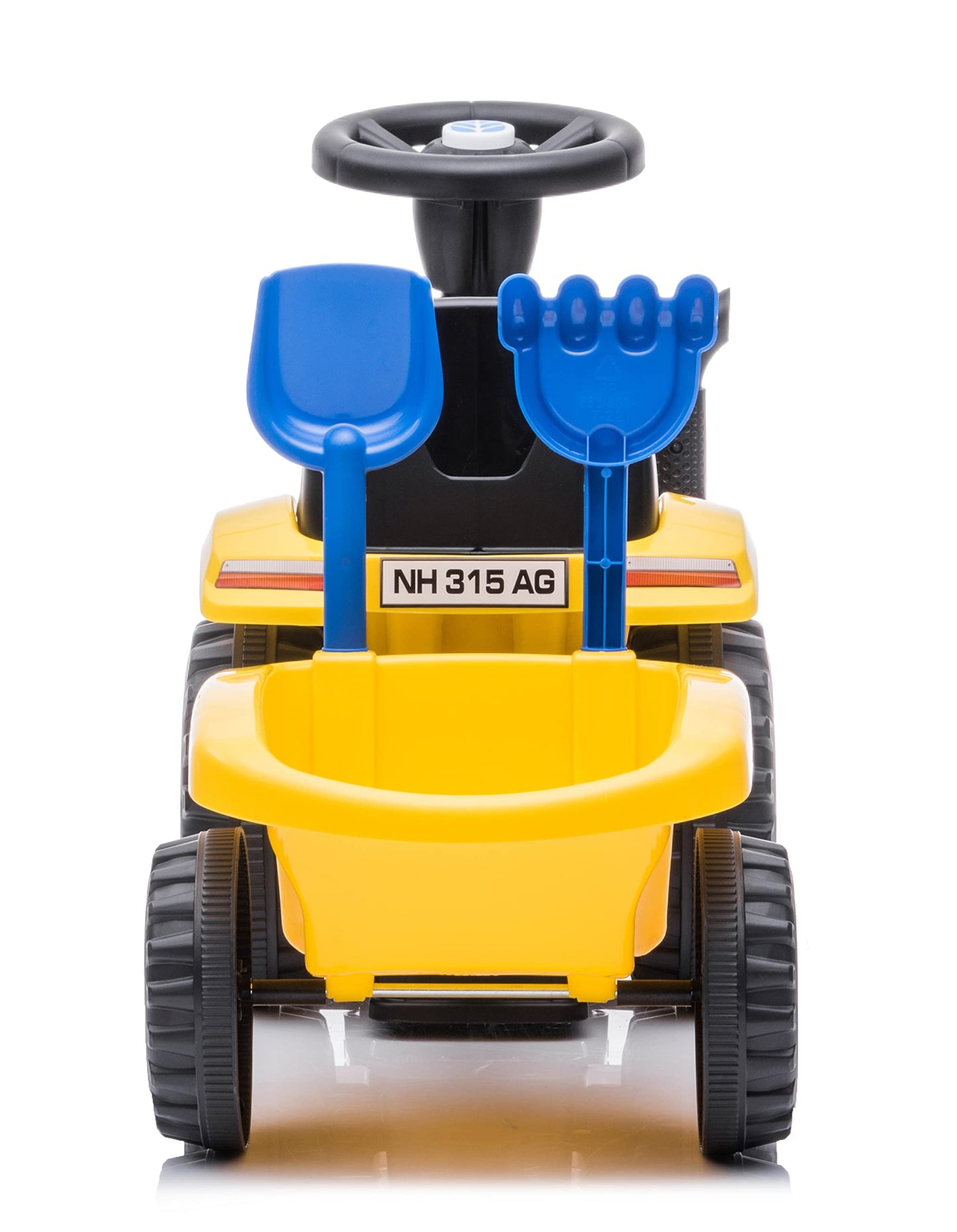 Children's slide car slide vehicle New Holland tractor with trailer push toy children's vehicle walking aid with horn plastic (yellow)