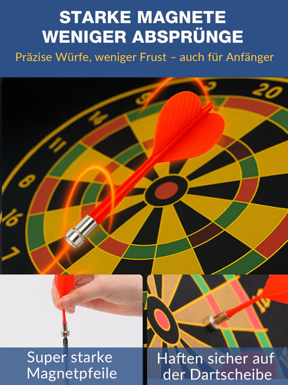 BATURU Magnetic Dart Board for Kids aged 4 and up, double-sided magnetic dartboard with 12 safe darts, gift for boys for birthday and Christmas, indoor and outdoor games.