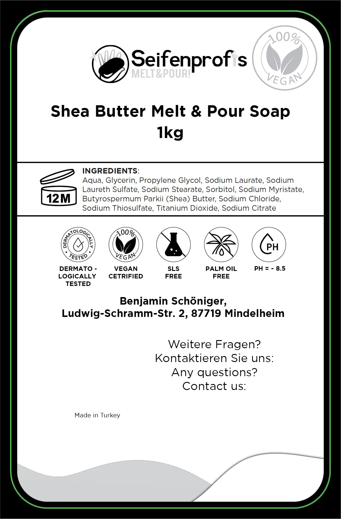 Organic Shea Butter - Glycerin Soap, Raw Soap, Soap Base for Soap Making, Calming, 100% Vegan, SLS-Free, 2kg