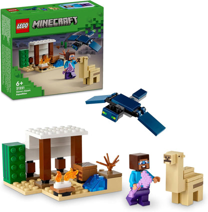 LEGO Minecraft The Armory, gaming set with hero figures & Minecraft Steve's Desert Expedition, set for the video game for boys and girls.