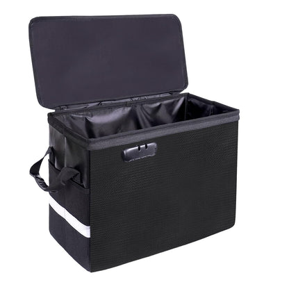 Fireproof comic book storage box 16" X 7.7" X 11.4", waterproof document bag mold and moisture resistant, foldable, lock and zipper, for 150-175 comics