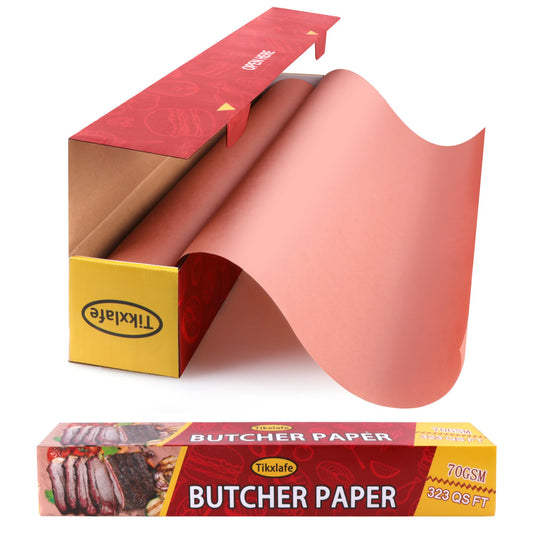 Tikxlafe Butcher Paper Roll Pink, BBQ Kraft Paper 60cm x 50m Butcher Paper for smoking meat Cooking juicy for grill, smoker, fish meat