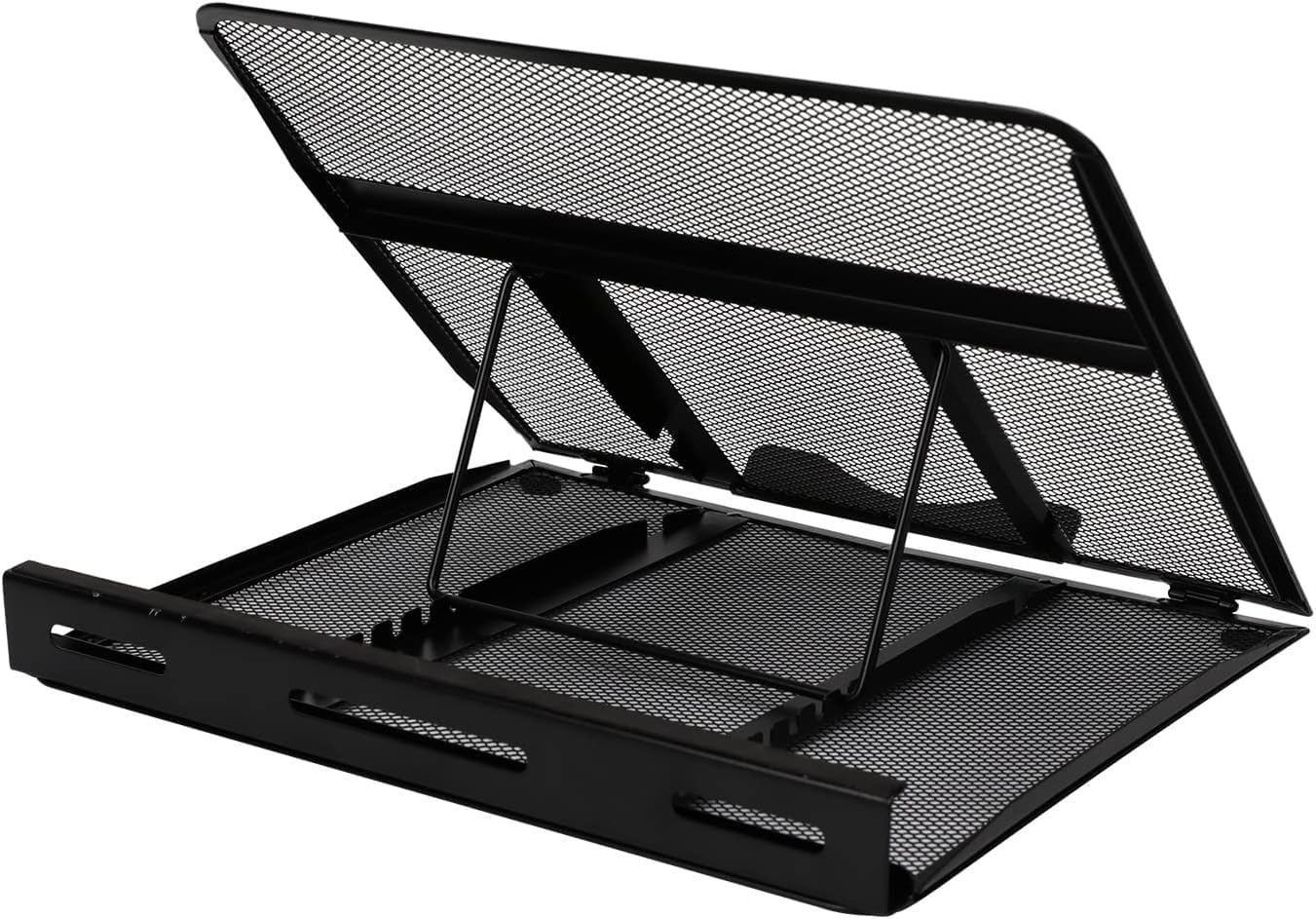 Amazon Basics Ventilated, Adjustable, Ergonomic Laptop Stand, compatible with laptops up to 17.3 inches, 13 x 11.3 x 7.3 inches, Black.