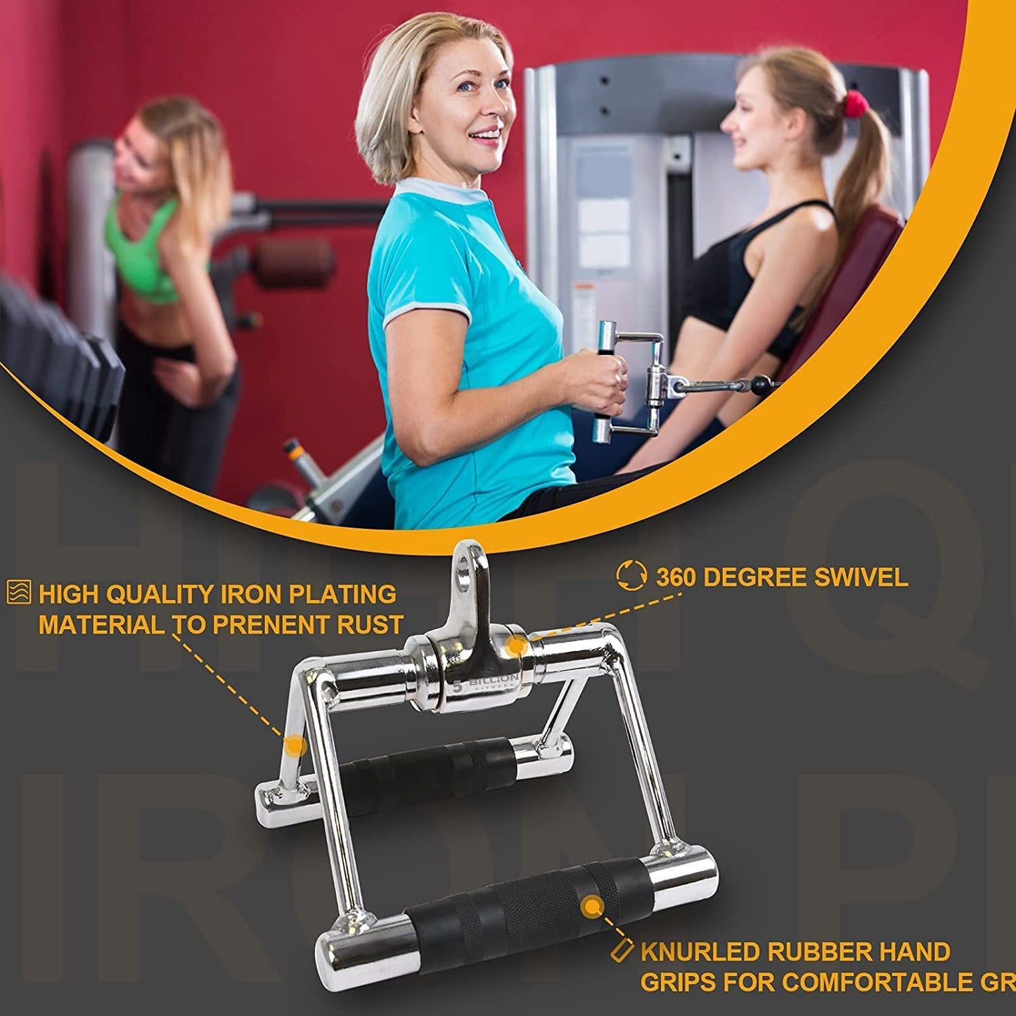 5 trillion triceps cable press down weight machine accessory V-bar with rotation tricep trainer triceps bar cable pulley fitness set made of solid steel