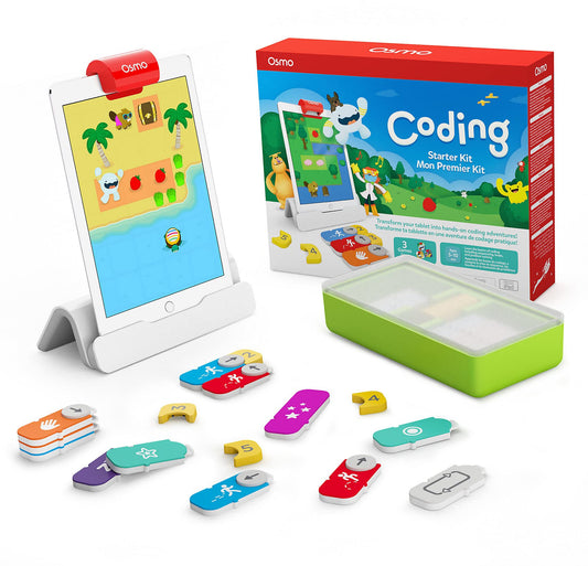 Osmo - Coding Starter Kit for iPad - 3 Hands-on Learning Games - Ages 5-10+ - Learn to Code, Coding Basics & Coding Puzzles - iPad Base Included.