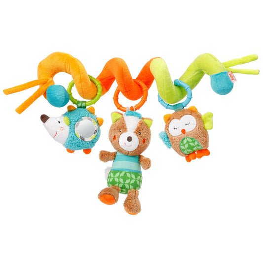 Fehn 071153 Activity Spiral Sleeping Forest - Fabric spiral for grasping and feeling for cribs, strollers, playpens - Suitable for babies and toddlers from 0+ months - Dimensions: 30cm long