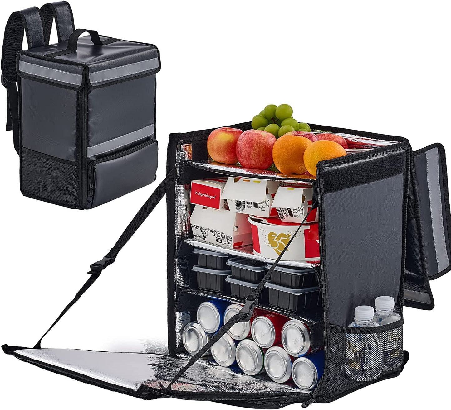 35L cooler bag backpack with waterproof picnic bag thermal backpack with insulated cooler compartment soft double-decker for picnic, hiking, camping, & family outings.