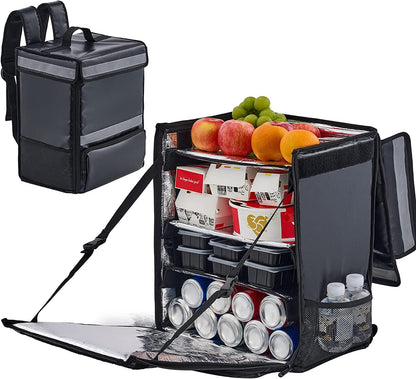 35L cooler bag backpack with waterproof picnic bag thermal backpack with insulated cooler compartment soft double-decker for picnic, hiking, camping, & family outings.