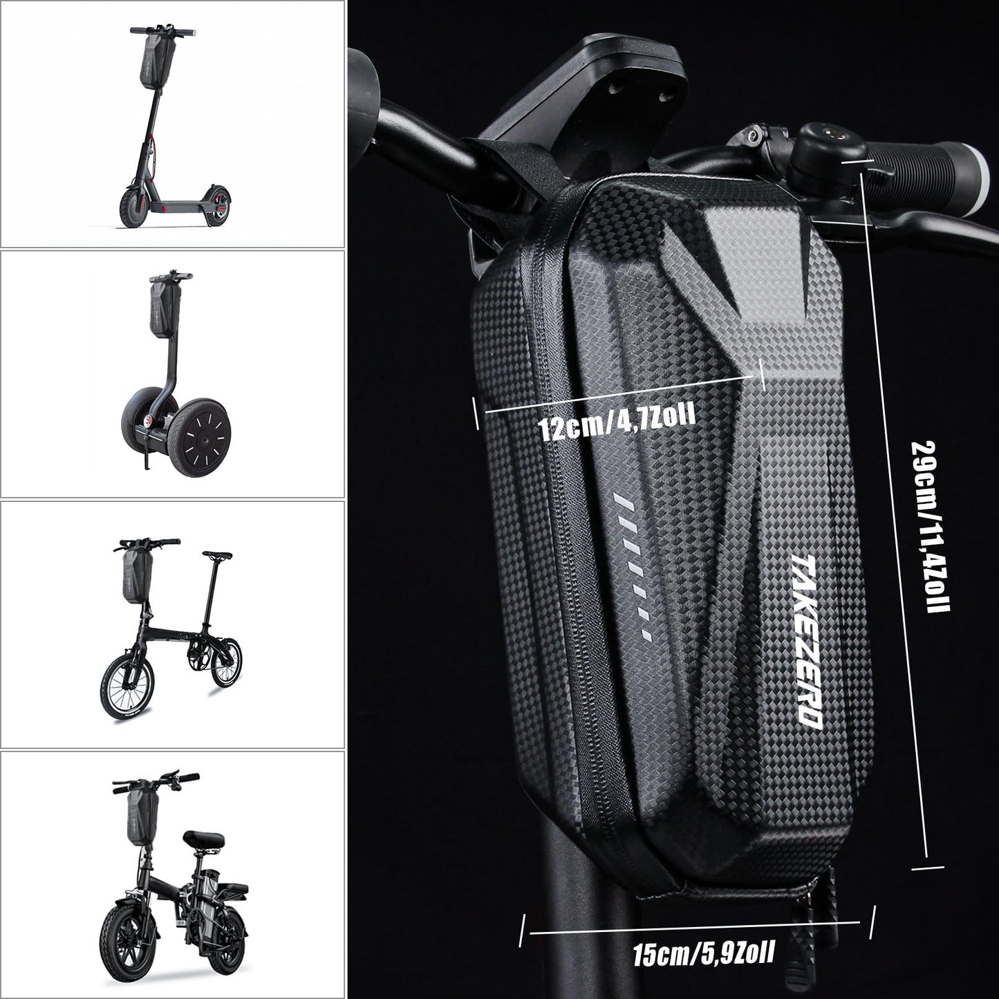 Fair and Scooter Bag for Scooter, 3L Large Capacity Scooter Bag, waterproof Front Tube Bag with Eva Hard Sell, Handlebar Bag Escooter for Xiaomi Mijia Sedway Ninebot