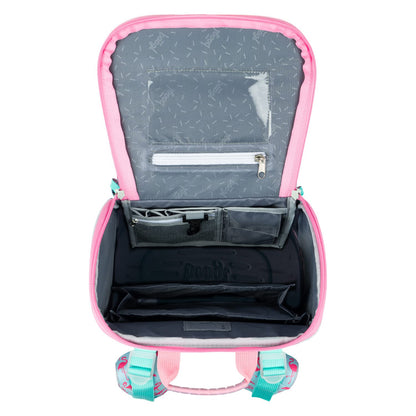 Baagl School Bag Set for Girls 5 Pieces - School Bag from 1st Grade - Elementary School Backpack with Chest Strap - Ergonomic School Backpack (Flamingo)