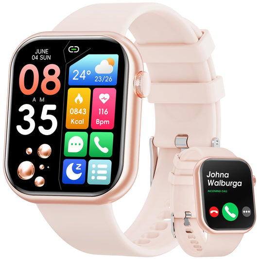 Smartwatch for women and men, 1.85" inch touchscreen smart watch with Bluetooth calls, watch for women and men with 140+ sports modes SpO2 heart rate monitor sleep tracker pedometer, wristwatch for iOS Android